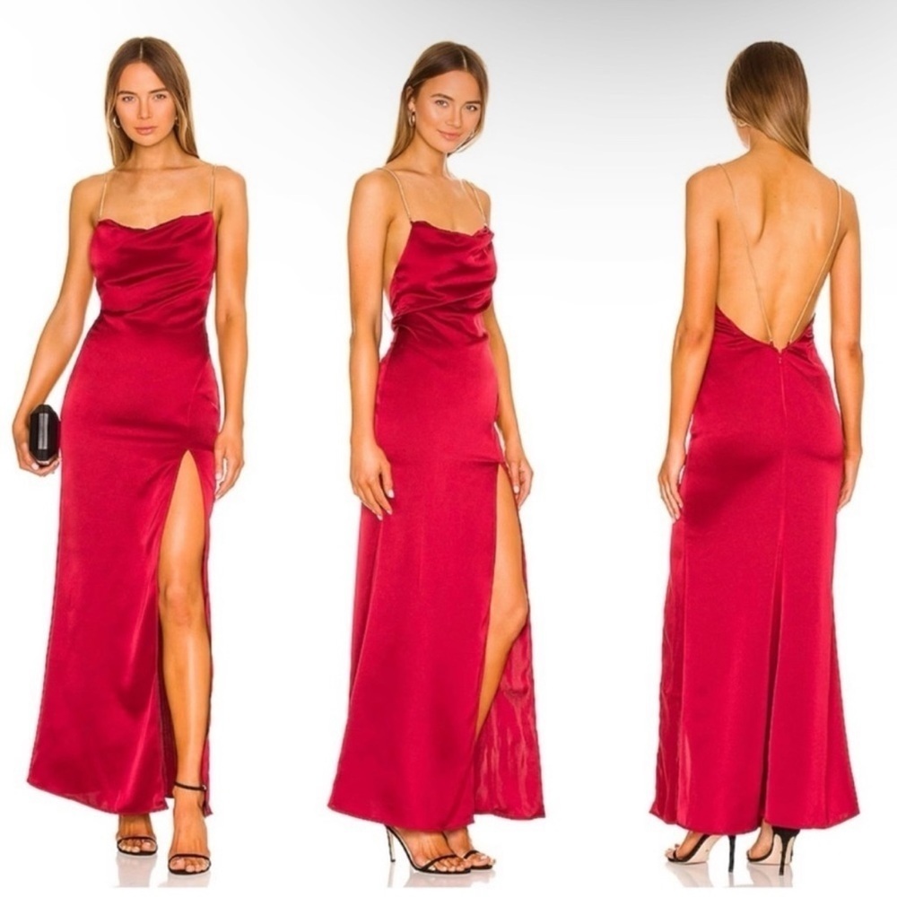 Revolve Nbd Alessi Gown In Burgundy Size Xs